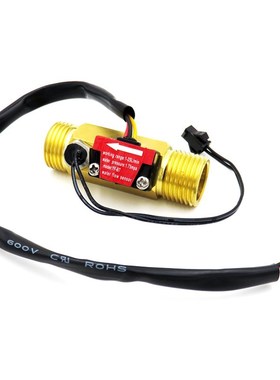 G1/2 Water Flow Sensor Hall Flowmeter with Temperature Detec