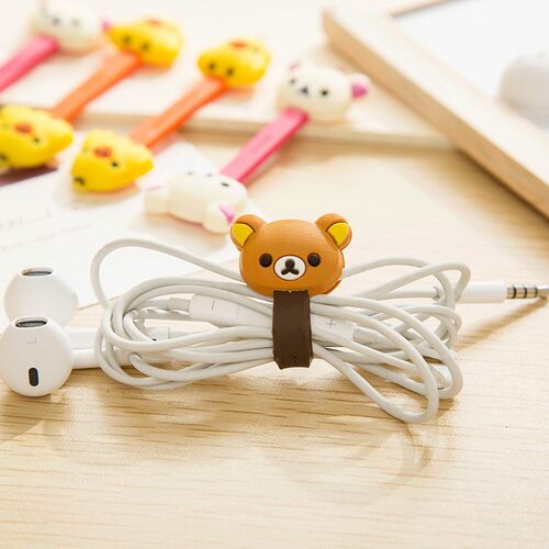 5pcs Data Cable Winder Line Cord Lovely Cartoon Cable Winde