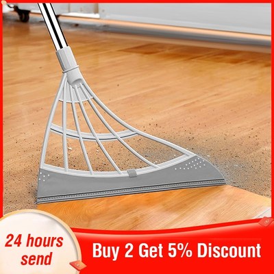Rubber Broom Hand Push Sweeper Magic Broom Floor Wiper Squee