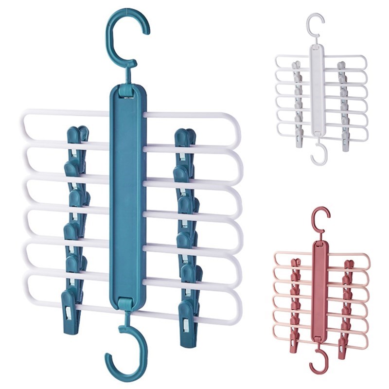 Adjustable Pants Rack Trousers Shelf Hanger Ties Holder Clos
