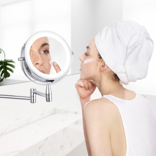 Wall Mounted Adjustable Makeup Mirror Bath Led Mirror 6 Inch