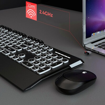 2.4G Wireless Gaming Keyboard Mouse Combo Silent Button Keyb