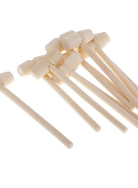 10 Pieces Mini Wooden Hammer  Toy Pounder Replacet Wood Mall