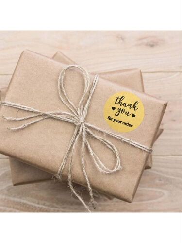 500 PCS Thank You for Your Order Kraft Stickers Package Se