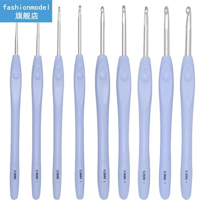 9pcs DIY Crochet Hook Set Home Soft Handle Scarf Sweater Sew