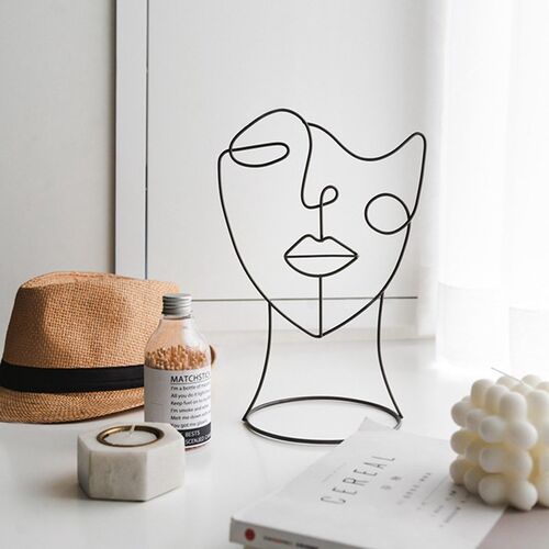 Abstract Character Sculpture Art Decor Nordic Metal Black Li