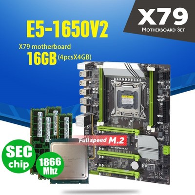 X79 Turbo Motherboard LGA2011 ATX Combos E5 1650 V2 4pcs x 4