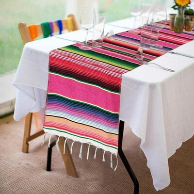 Ourwarm Mexican Party Supplies Serape Cotton Tablecloth Tabl