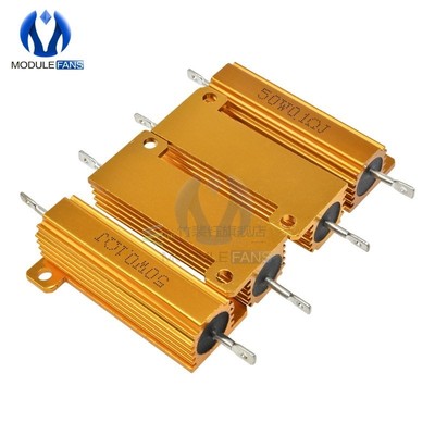 5PCS 50W Aluminum Shell Housed Case Power Wirewound Resistor