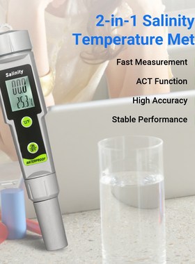 2-in-1 Salinity & Temperature Test Pen Meter Portable Waterp