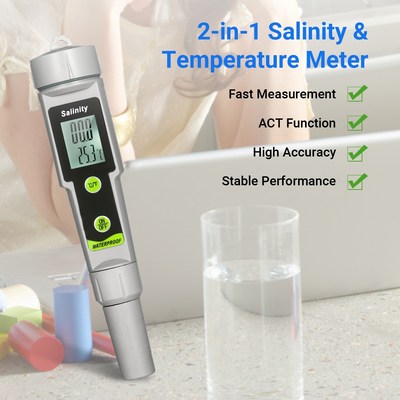 2-in-1 Salinity & Temperature Test Pen Meter Portable Waterp