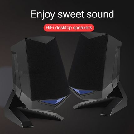 1 Pair Wired Computer Speakers USB AUX Bass Reinforcement PC