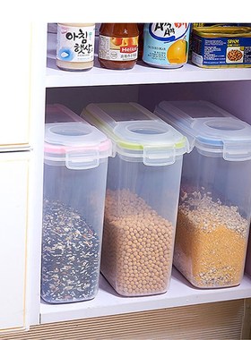 Plastic Cereal Storage Container 4L Buckle Airtight Dry Food