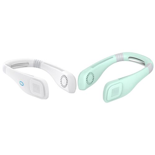 2 Set Mini USB Portable Neck Fan with Rechargeable Battery F