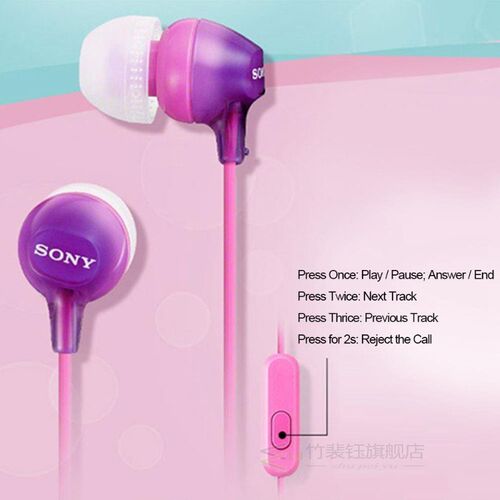 Original SONY MDR-EX15AP 3.5mm Wired Earbuds Subwoofer Stere