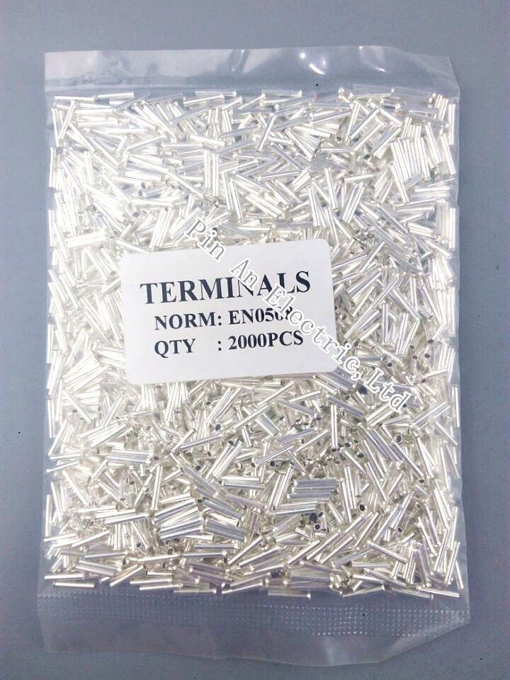 2000PCS EN0506 Tube Naked Terminal Bootlace Cooper Ferrules