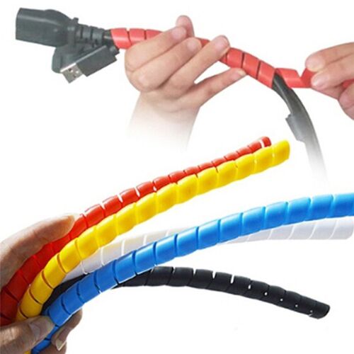 Hot 1 meter 14mm Spiral Wire Organizer Wrap Tube Flame Retar