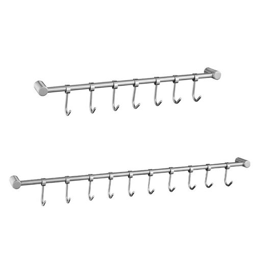 Stainless Steel Wall Mount Pot Pan Hanging Rack Rail Kitchen