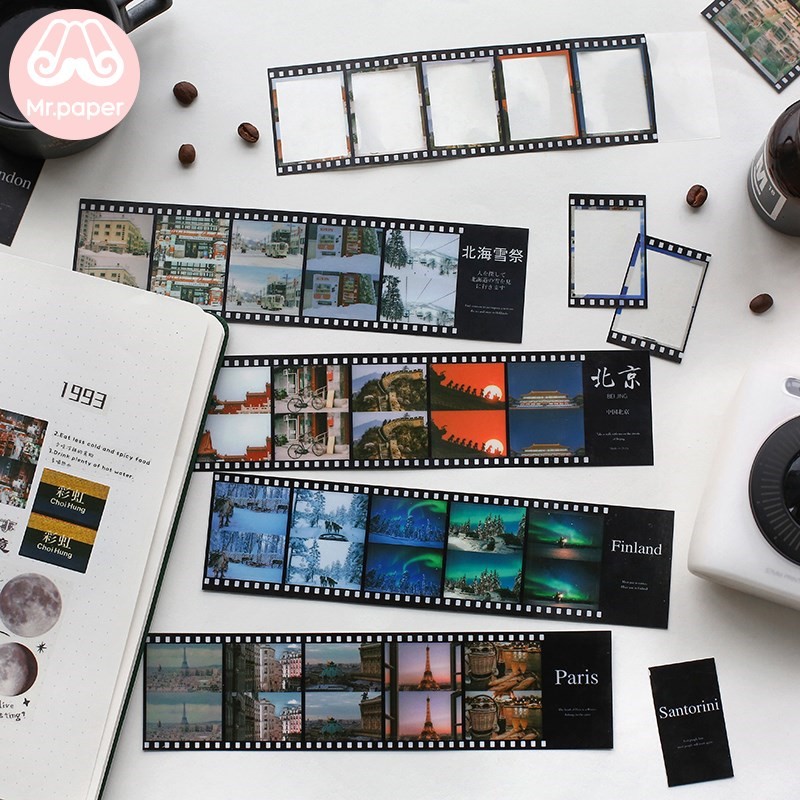 Mr.paper 4 Designs 4Pcs/set PET Transparent View City Stick