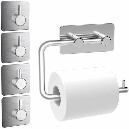 Toilet Roll Holder, Bathroom Towel Holder Without Drilling,
