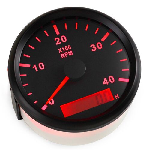 Tachometer for auto motor 52/85mm Mini Round LCD Digital red