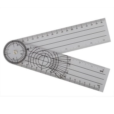 1PC Professional cm/inch Multi-Ruler 360 Degree Goniometer A
