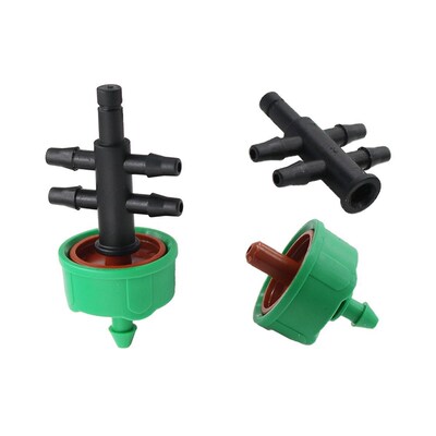 300 Pcs 2L/4L/8L Steady Flow Dripper 4-way 3/5mm Hose Splitt