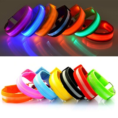 1PCS Outdoor Running Light Sport Wristbands Adjustable USB L