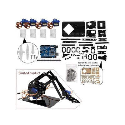 Diy Robotic Arm Claw kit for Arduino R3,High Hardness Acryli