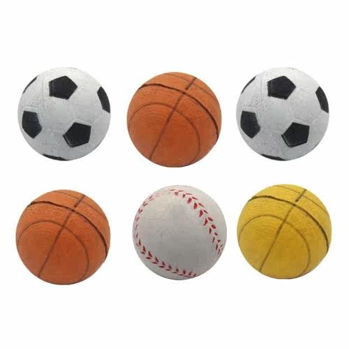6Pcs Squeak Latex Rubber Dog Toy Balls 适用于 Small Medium D