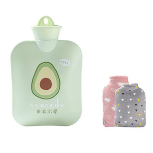 1pc Hot Water Bag With Plush Cloth Hot Compress Stomach Warm