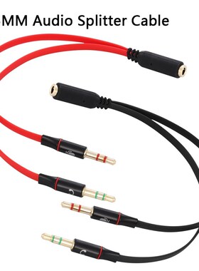 3.5mm 2in1 Stereo Audio Male to 2 Female Headphone Micropho