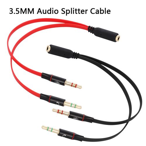 3.5mm 2in1 Stereo Audio Male to 2 Female Headphone Micropho