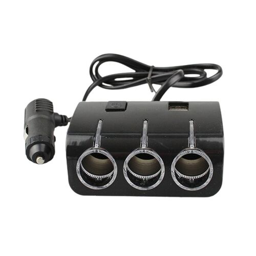 3 In 1 Dual USB 60W Direct Current Car Charger With 3 Way Mu