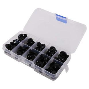 100 Pieces Black Half Ball Mushroom Shank Buttons Sewing