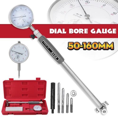 50-160mm/0.01mm Precise Metric Dial Bore Gauge Cylinder Inte