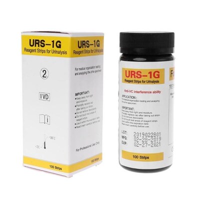 100 Strips URS-1G Glucose Urine Test Strip Reagent Strip 适