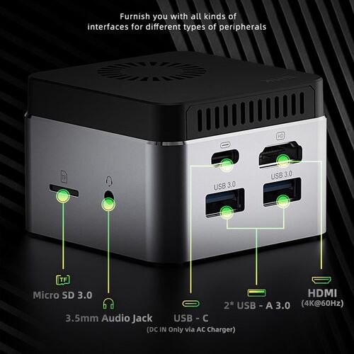 Gemini 4K Windows 10 Mini PC Box Intel J4125 LPDDR4 8GB 256