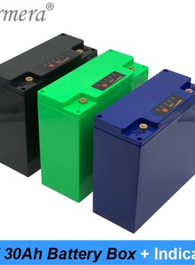 Turmera 12V 30Ah Battery Box Storage Case with Capacity Ind
