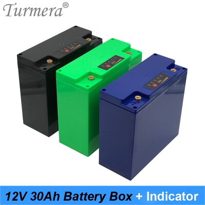 Turmera 12V 30Ah Battery Box Storage Case with Capacity Ind