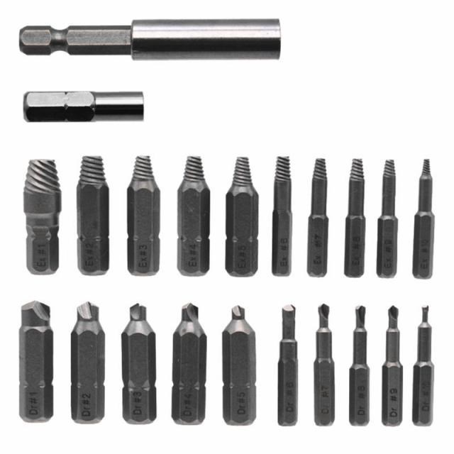 22pcs/set Damaged Screw Extractor Remove Broken Bolt Screw R