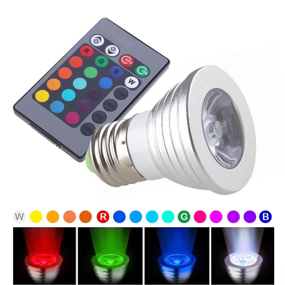1pcs Led Bulb E27 Remote Control Ball Bulb Light RGB Multi