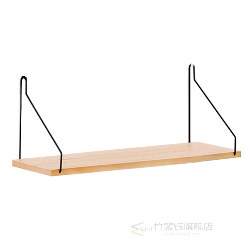 Nordic Wooden Wall Shelf Iron Partition Board Bedroom Tv Wal