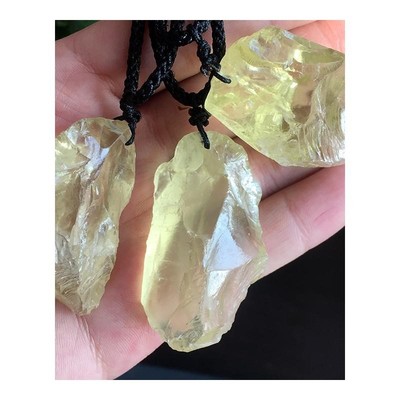 Natural Citrine Stone pendant  Yellow Quartz Crystal Rough B