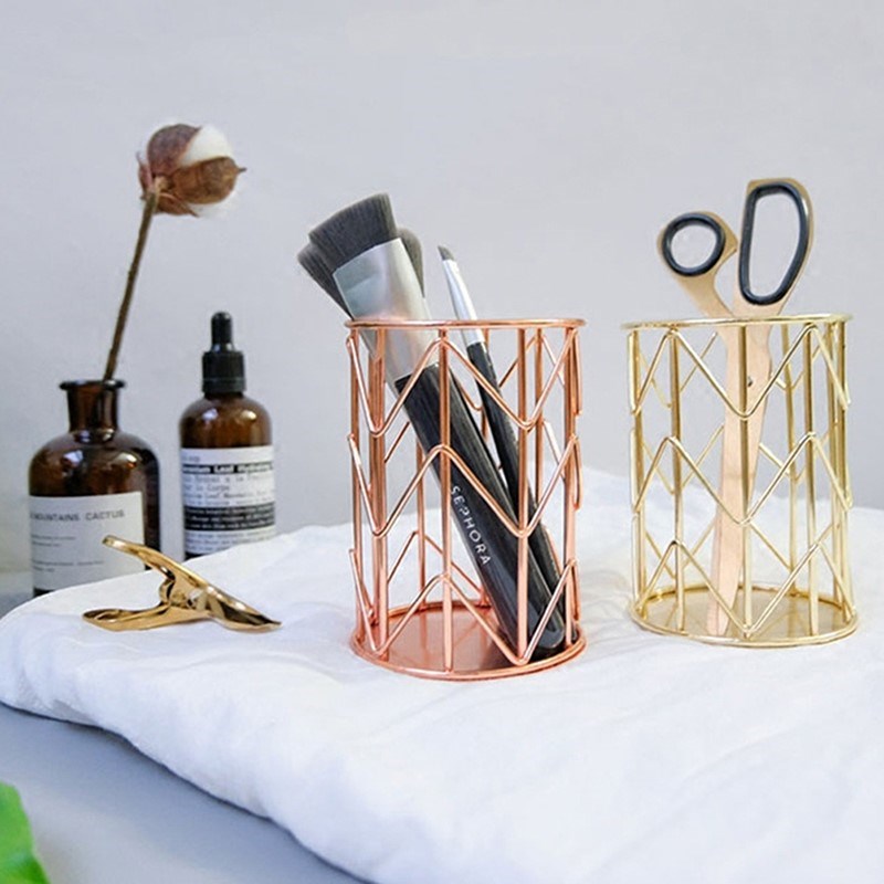 2020 Newest 1pc Pen Pencil Pot Holder Rose Gold  Container O