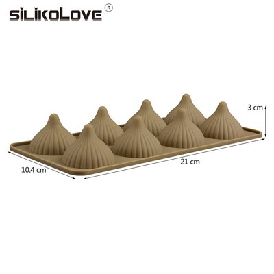 8 Cavities Spiral Shaped Silicone Mold Brownies Ice Cream Ca