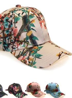 New Fashion 3D Flower Printed Baseball Caps Womens Outdoor T