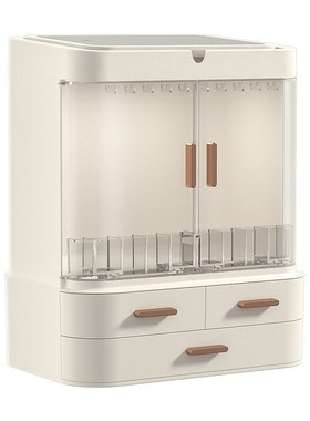 makeup organizer box,cosmetic organizer with led light mirro