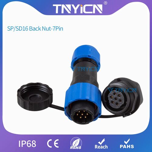 Waterproof Connector IP68 SP/SD16 Back Nut 7Pin Electrical