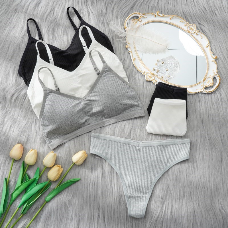 2PCS Bra Set Women Sexy Bralette Sexy Female Underwear Linge